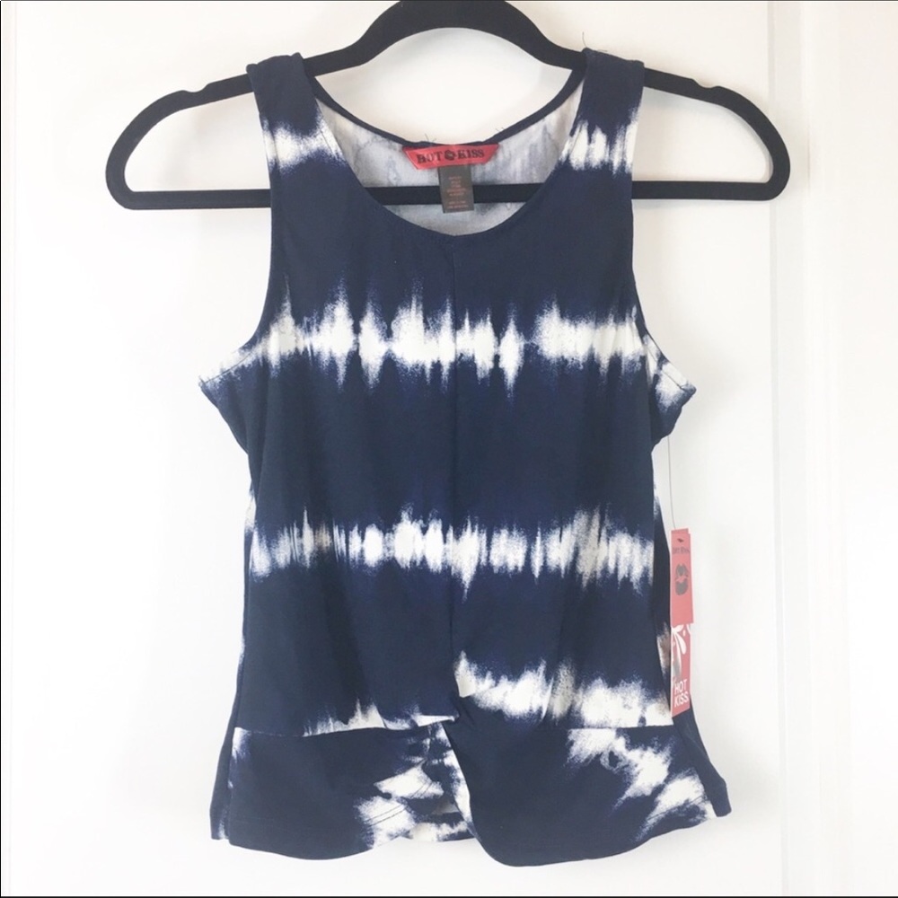⤵️$24 NWT Hot Kiss - Blue Tie Dye Tank - Soft Top